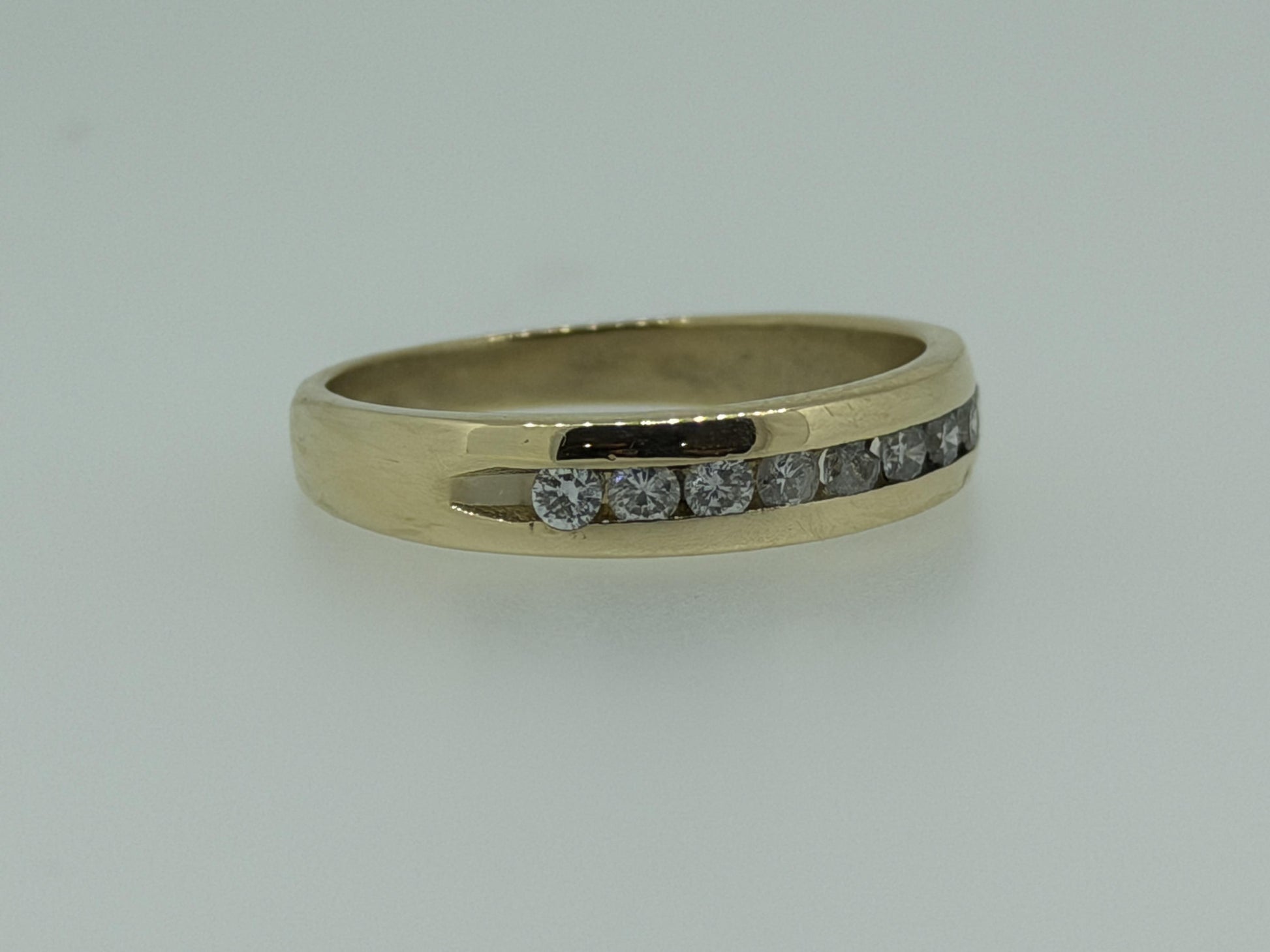 14k Mens Diamond Channel Ring .50ctw Eternity Band Ring Wedding Anniversary