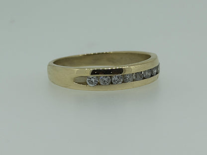14k Mens Diamond Channel Ring .50ctw Eternity Band Ring Wedding Anniversary