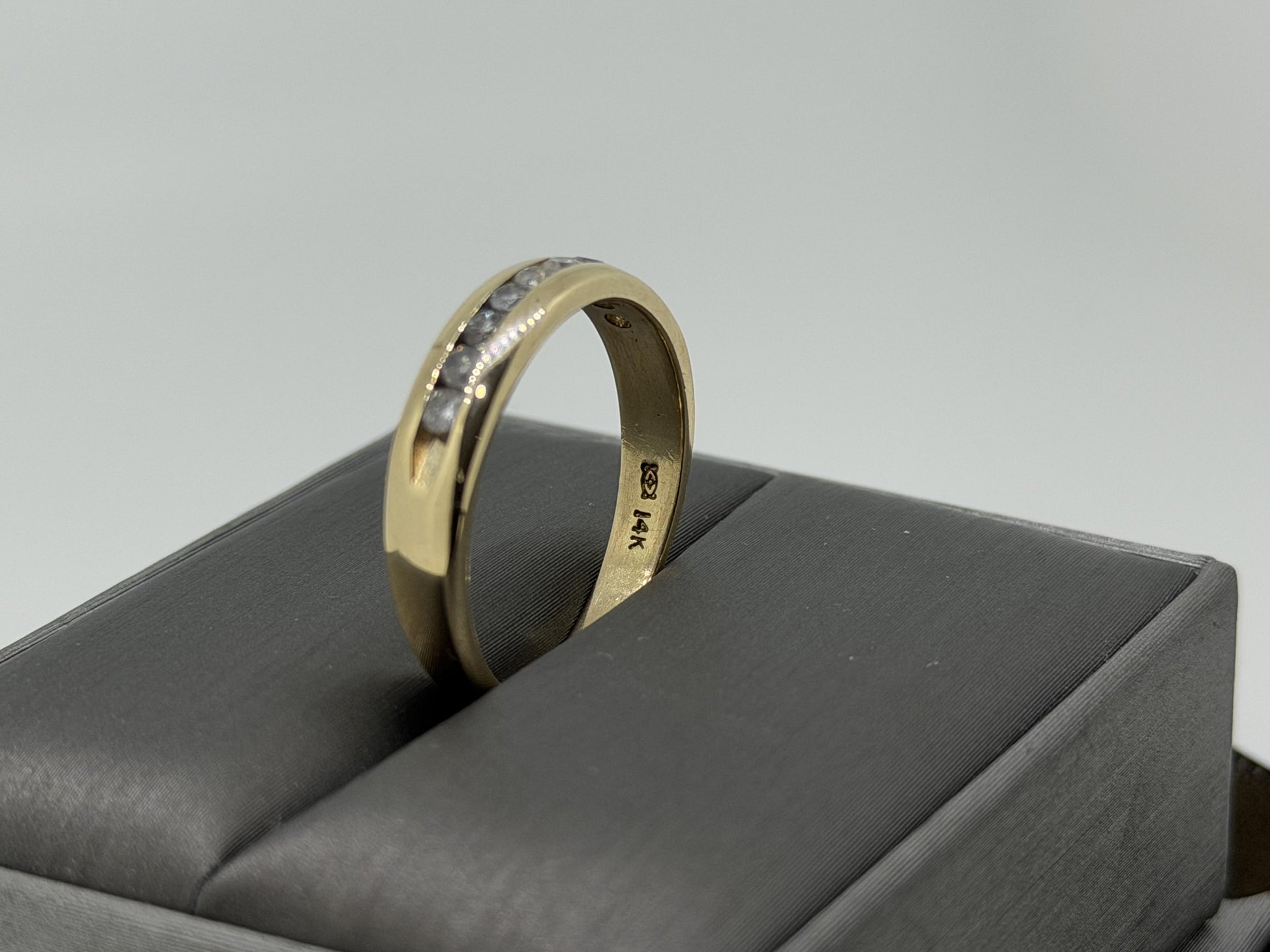 14k Mens Diamond Channel Ring .50ctw Eternity Band Ring Wedding Anniversary