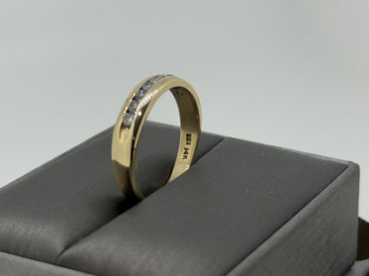 14k Mens Diamond Channel Ring .50ctw Eternity Band Ring Wedding Anniversary