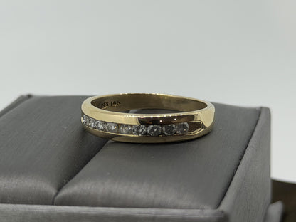 14k Mens Diamond Channel Ring .50ctw Eternity Band Ring Wedding Anniversary