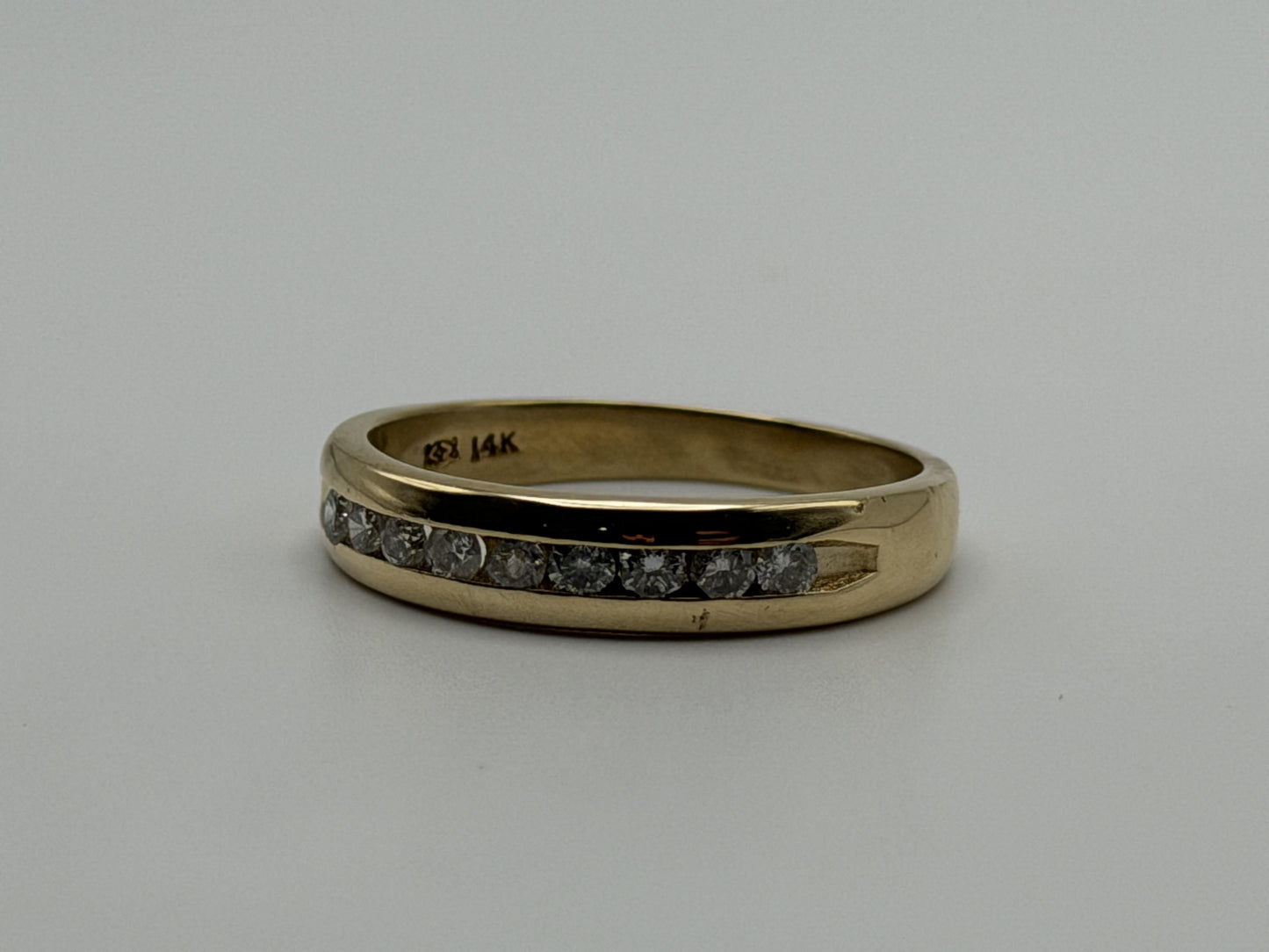 14k Mens Diamond Channel Ring .50ctw Eternity Band Ring Wedding Anniversary