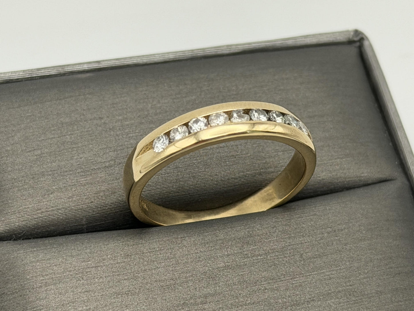 14k Mens Diamond Channel Ring .50ctw Eternity Band Ring Wedding Anniversary