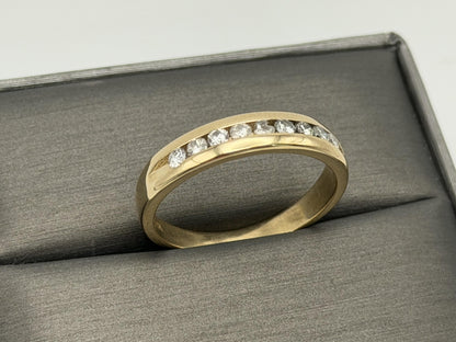 14k Mens Diamond Channel Ring .50ctw Eternity Band Ring Wedding Anniversary