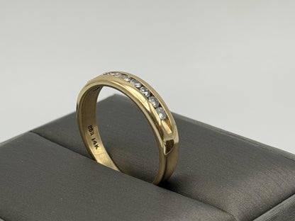 14k Mens Diamond Channel Ring .50ctw Eternity Band Ring Wedding Anniversary