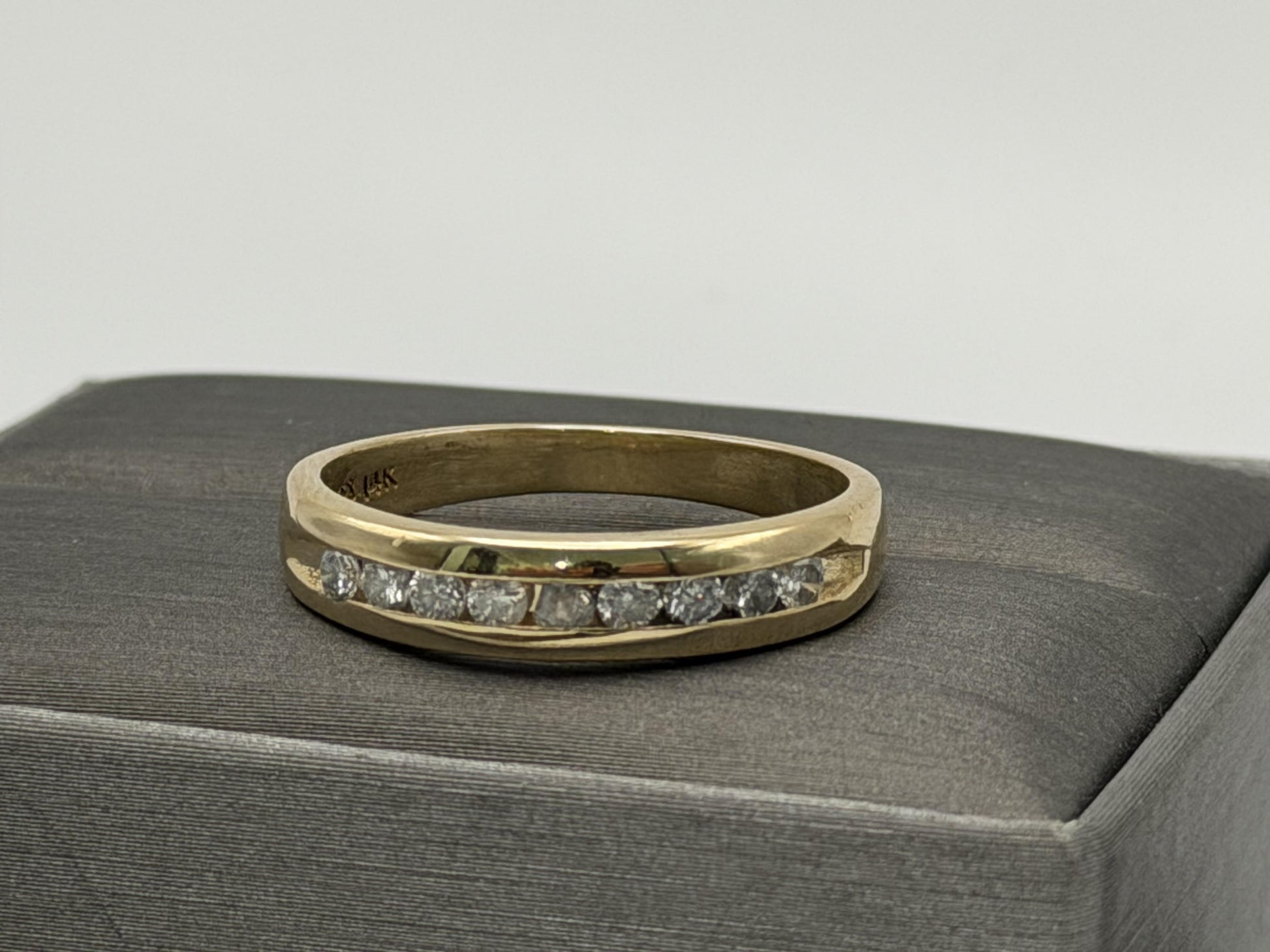 14k Mens Diamond Channel Ring .50ctw Eternity Band Ring Wedding Anniversary