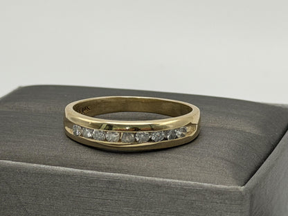 14k Mens Diamond Channel Ring .50ctw Eternity Band Ring Wedding Anniversary