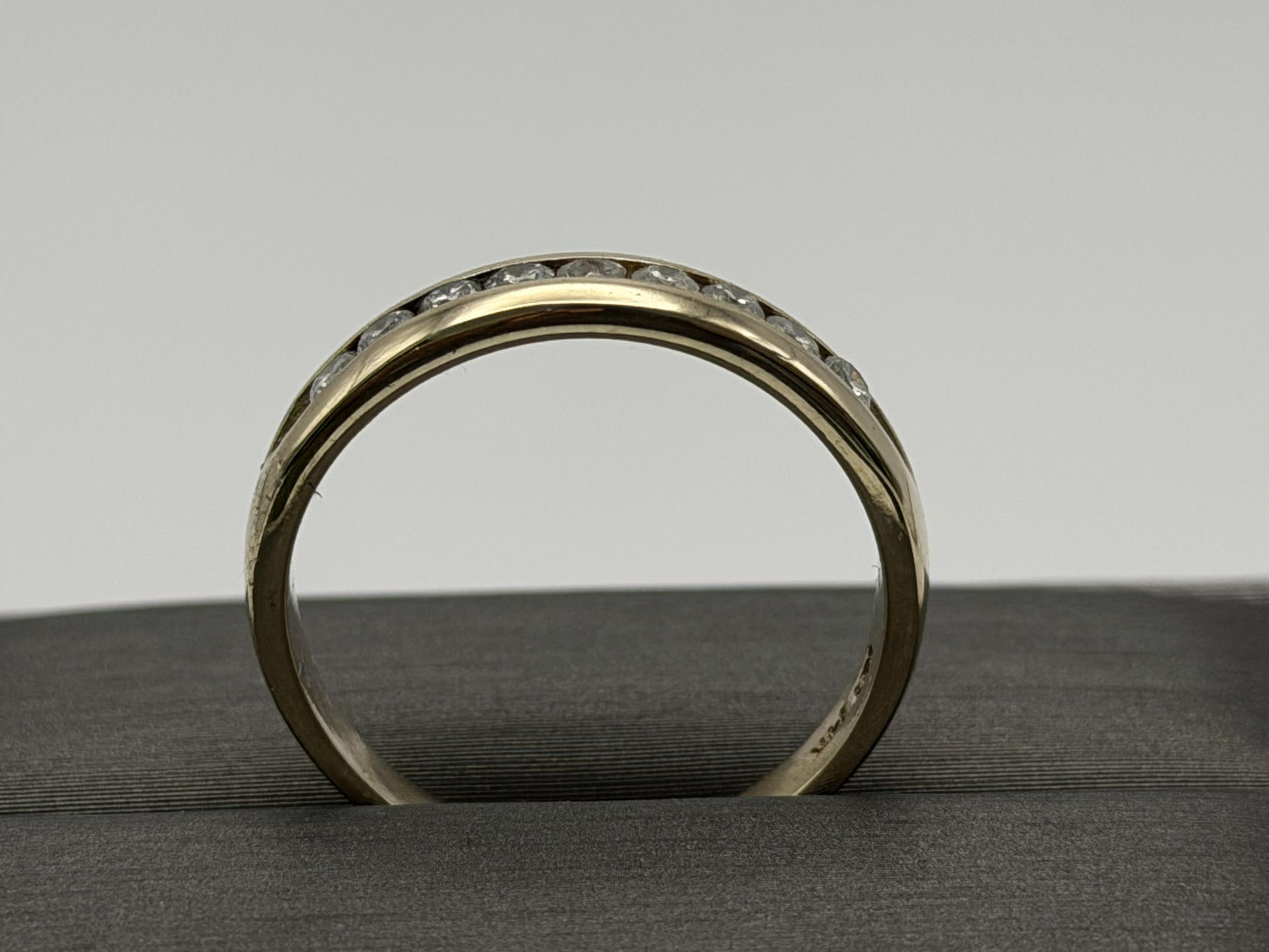 14k Mens Diamond Channel Ring .50ctw Eternity Band Ring Wedding Anniversary