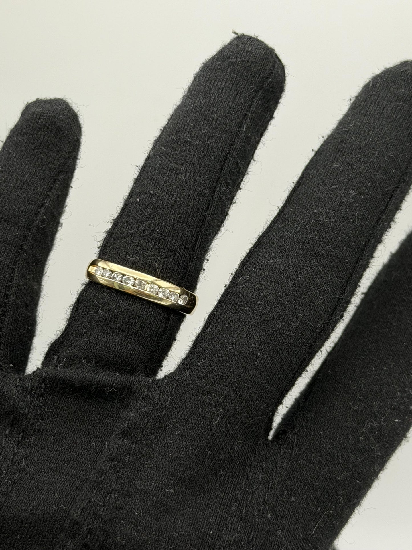 14k Mens Diamond Channel Ring .50ctw Eternity Band Ring Wedding Anniversary