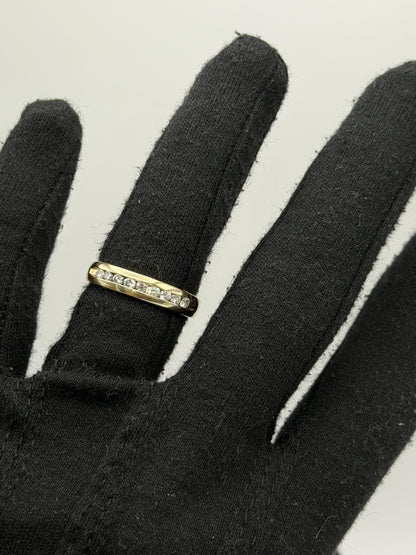 14k Mens Diamond Channel Ring .50ctw Eternity Band Ring Wedding Anniversary