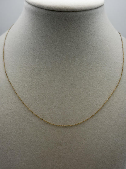 10k Yellow Gold Necklace Delicate Minimalist Layering Chain 16"