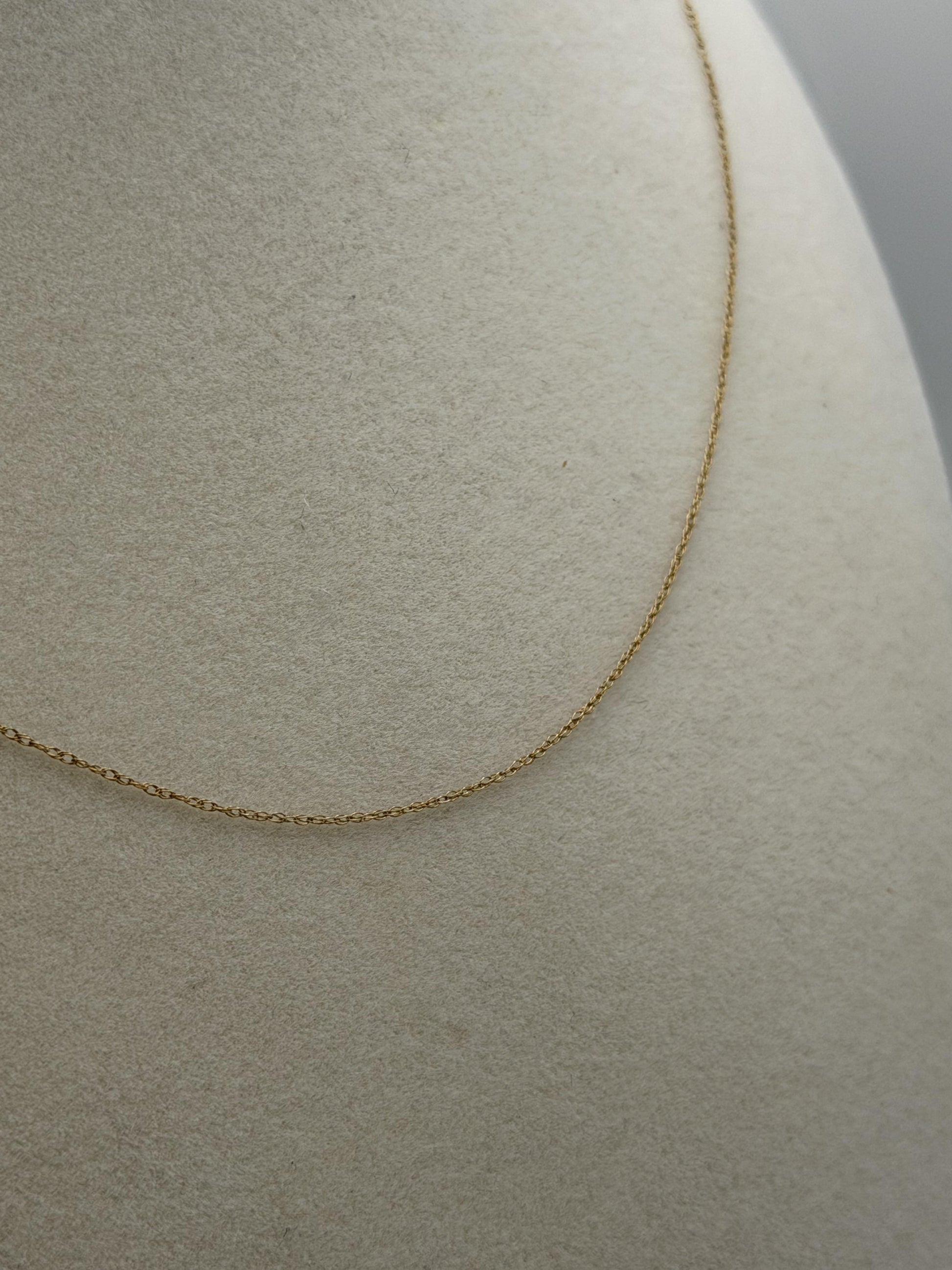 10k Yellow Gold Necklace Delicate Minimalist Layering Chain 16"
