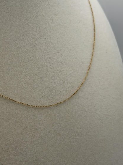 10k Yellow Gold Necklace Delicate Minimalist Layering Chain 16"