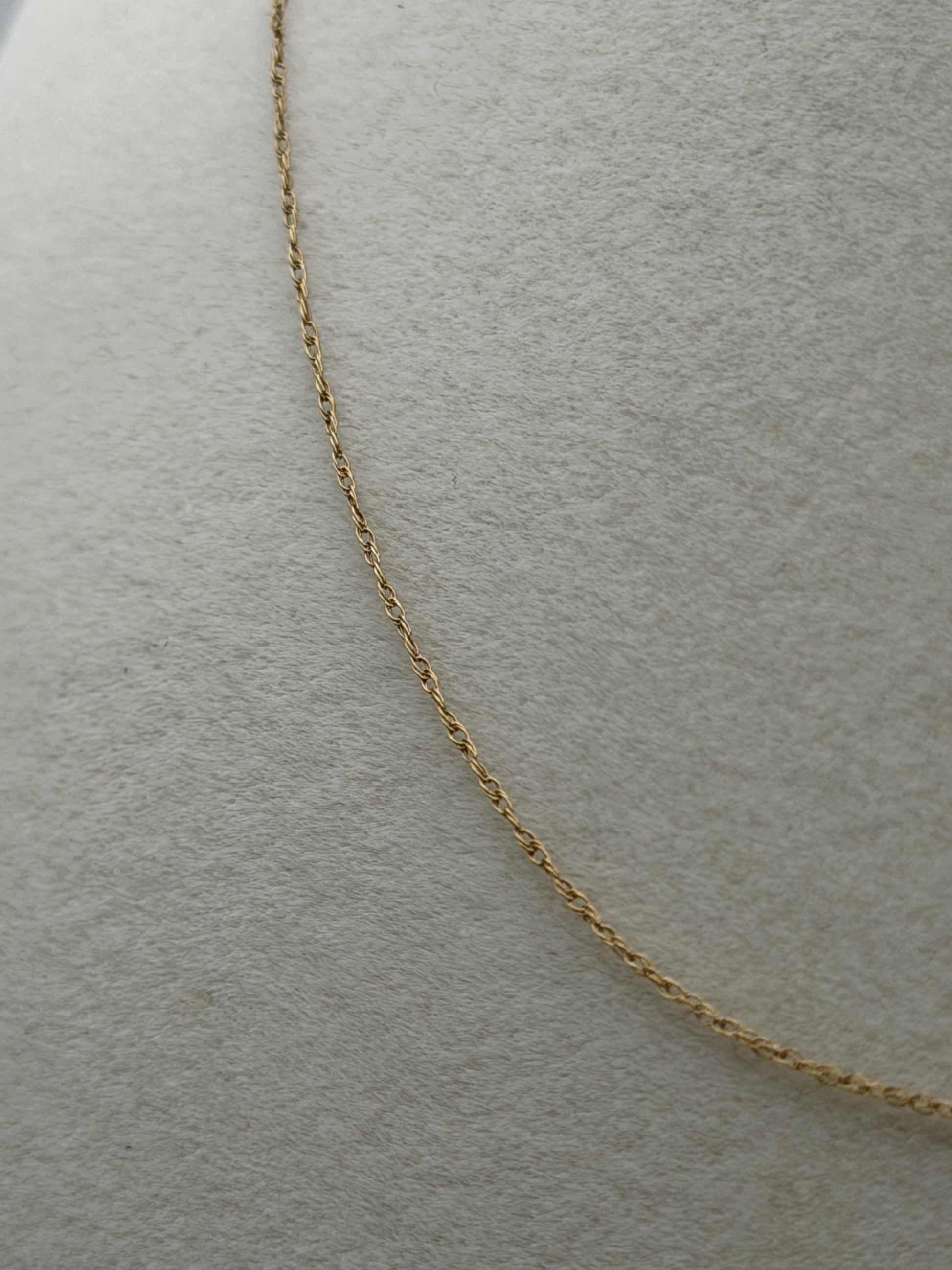 10k Yellow Gold Necklace Delicate Minimalist Layering Chain 16"