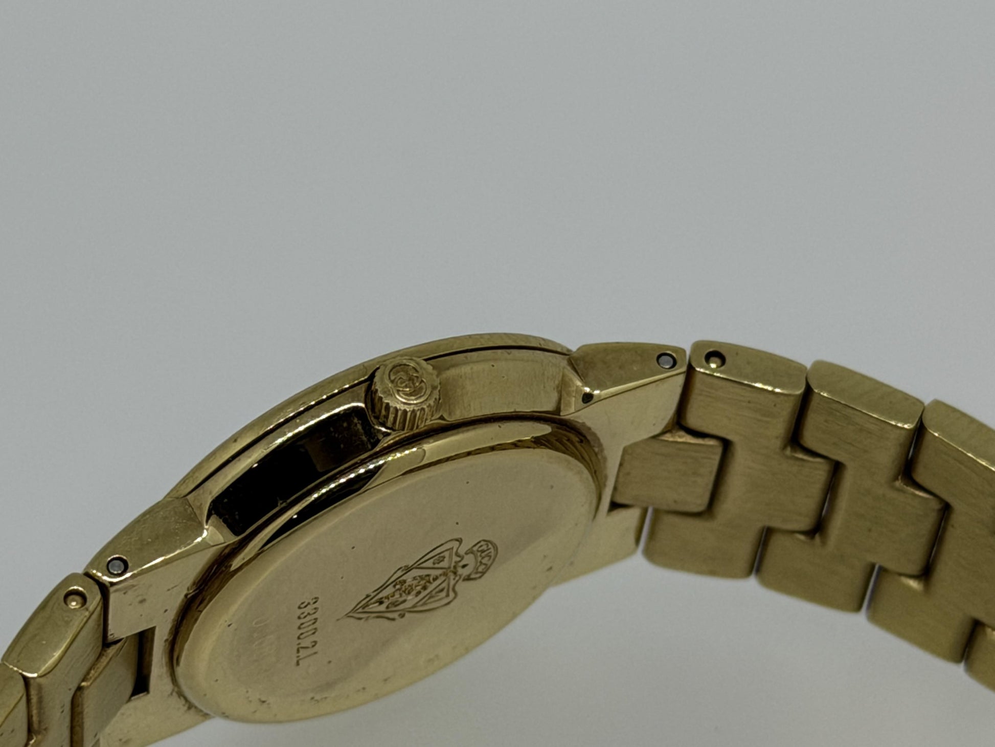 Vintage Gucci Gold Watch, Roman Numeral Bezel, Swiss Made 3000L, Luxury Designer