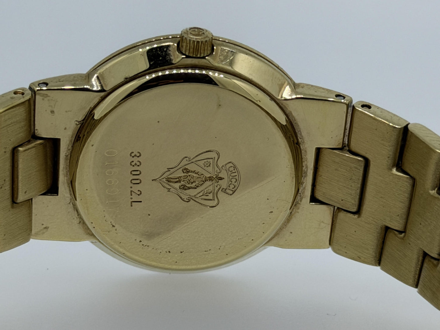 Vintage Gucci Gold Watch, Roman Numeral Bezel, Swiss Made 3000L, Luxury Designer