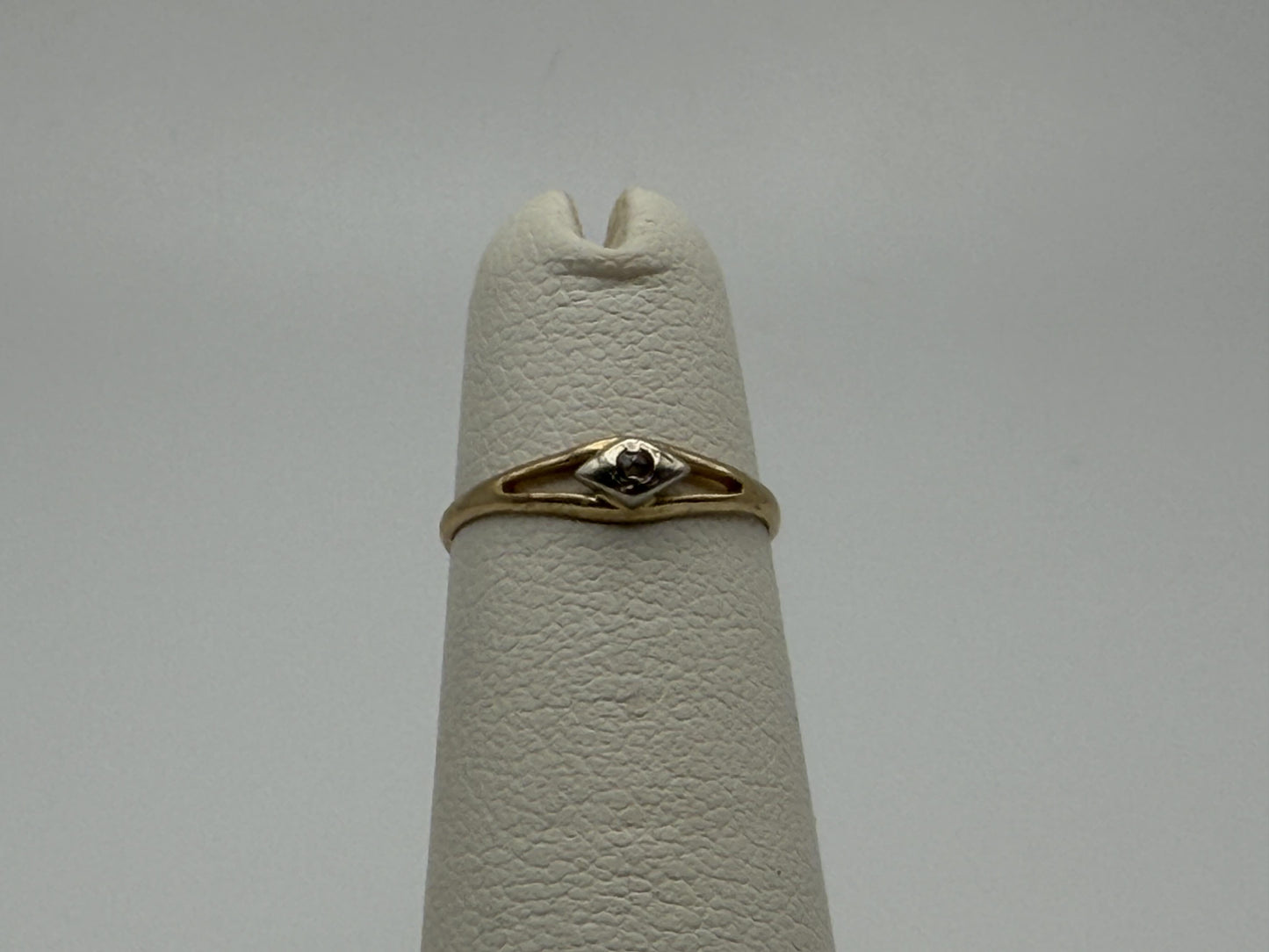 Yellow Gold 14k Diamond Vintage Child's Ring Pinky Signet Love Ring Toe