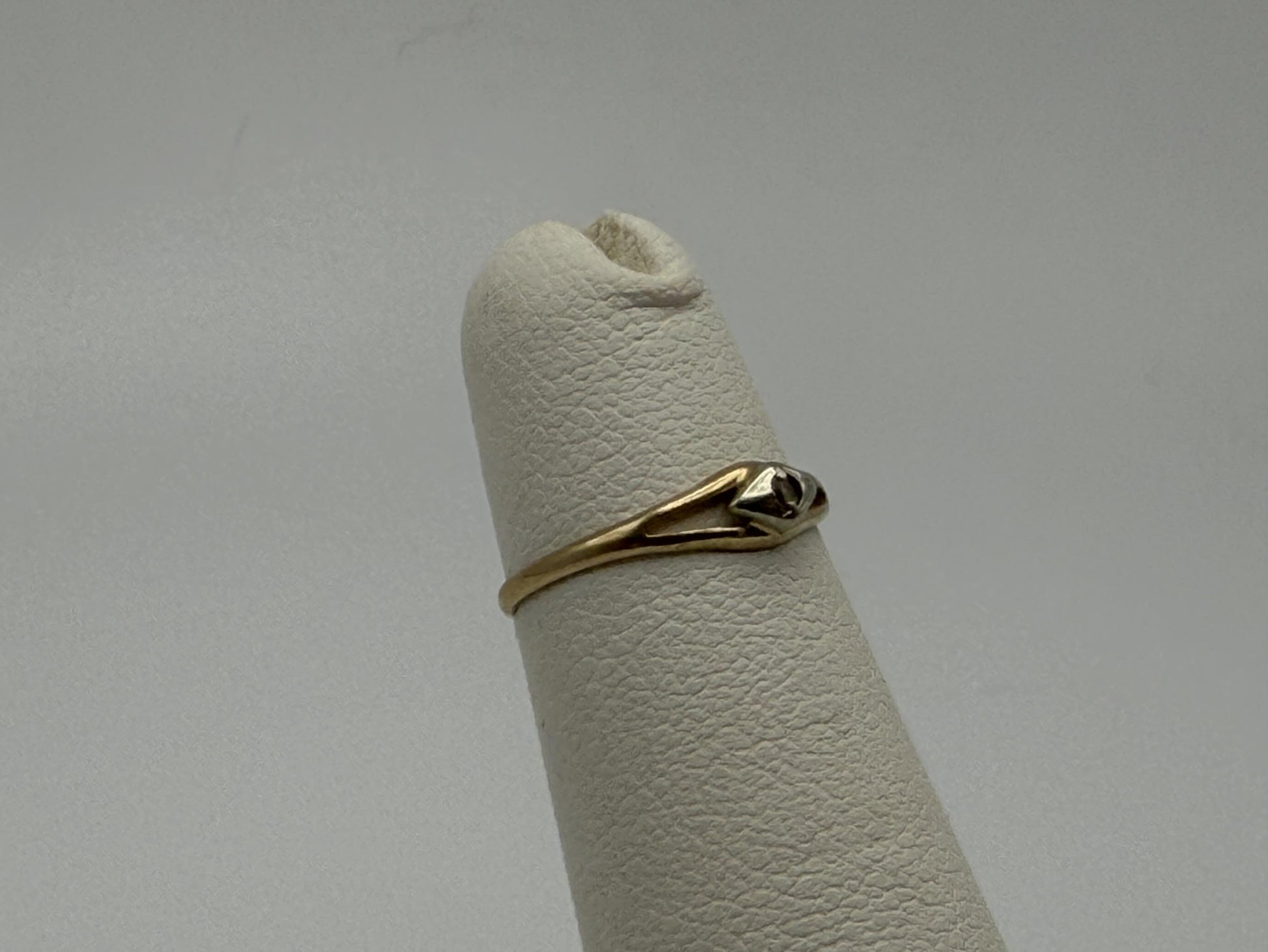 Yellow Gold 14k Diamond Vintage Child's Ring Pinky Signet Love Ring Toe