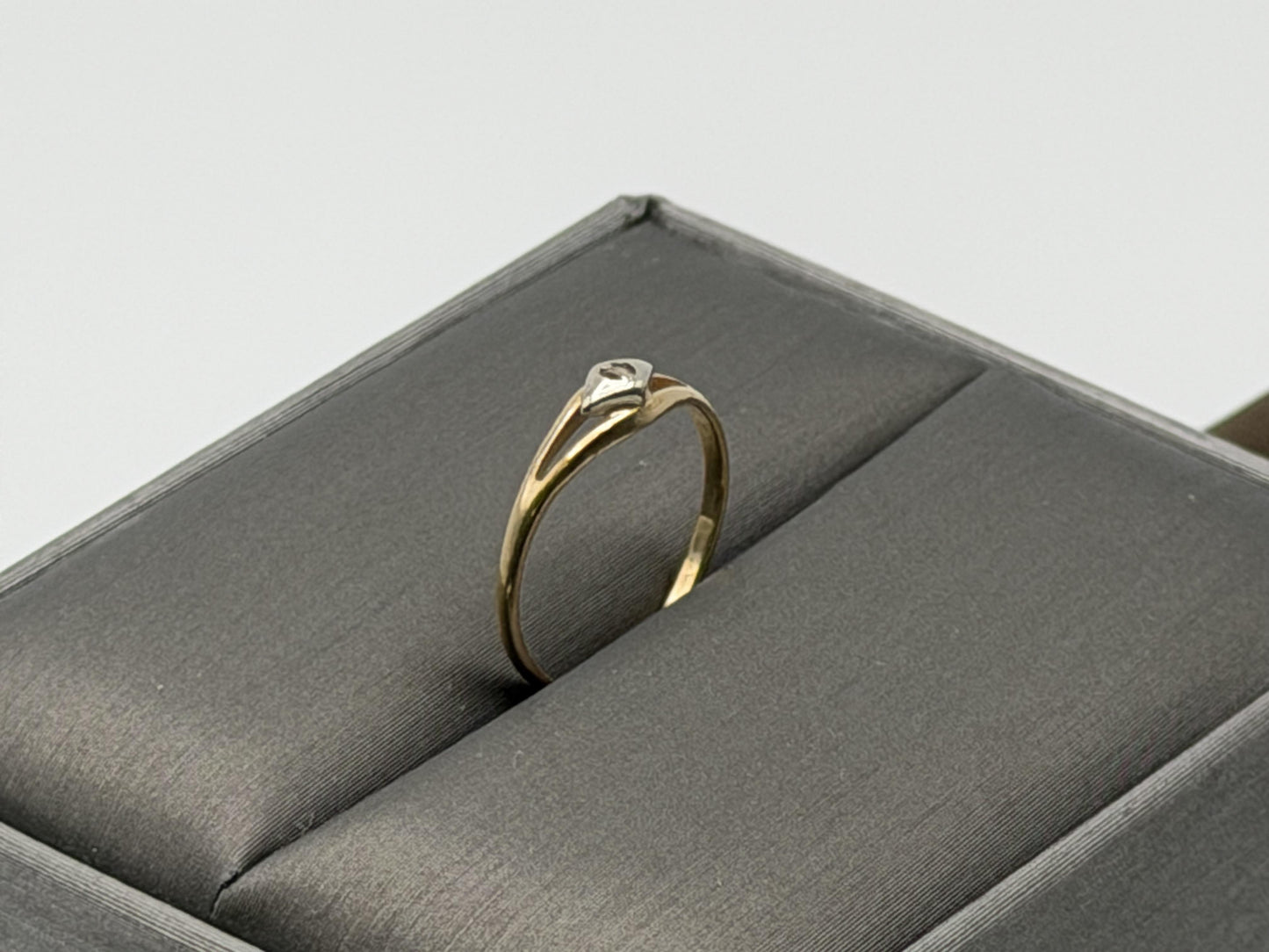 Yellow Gold 14k Diamond Vintage Child's Ring Pinky Signet Love Ring Toe