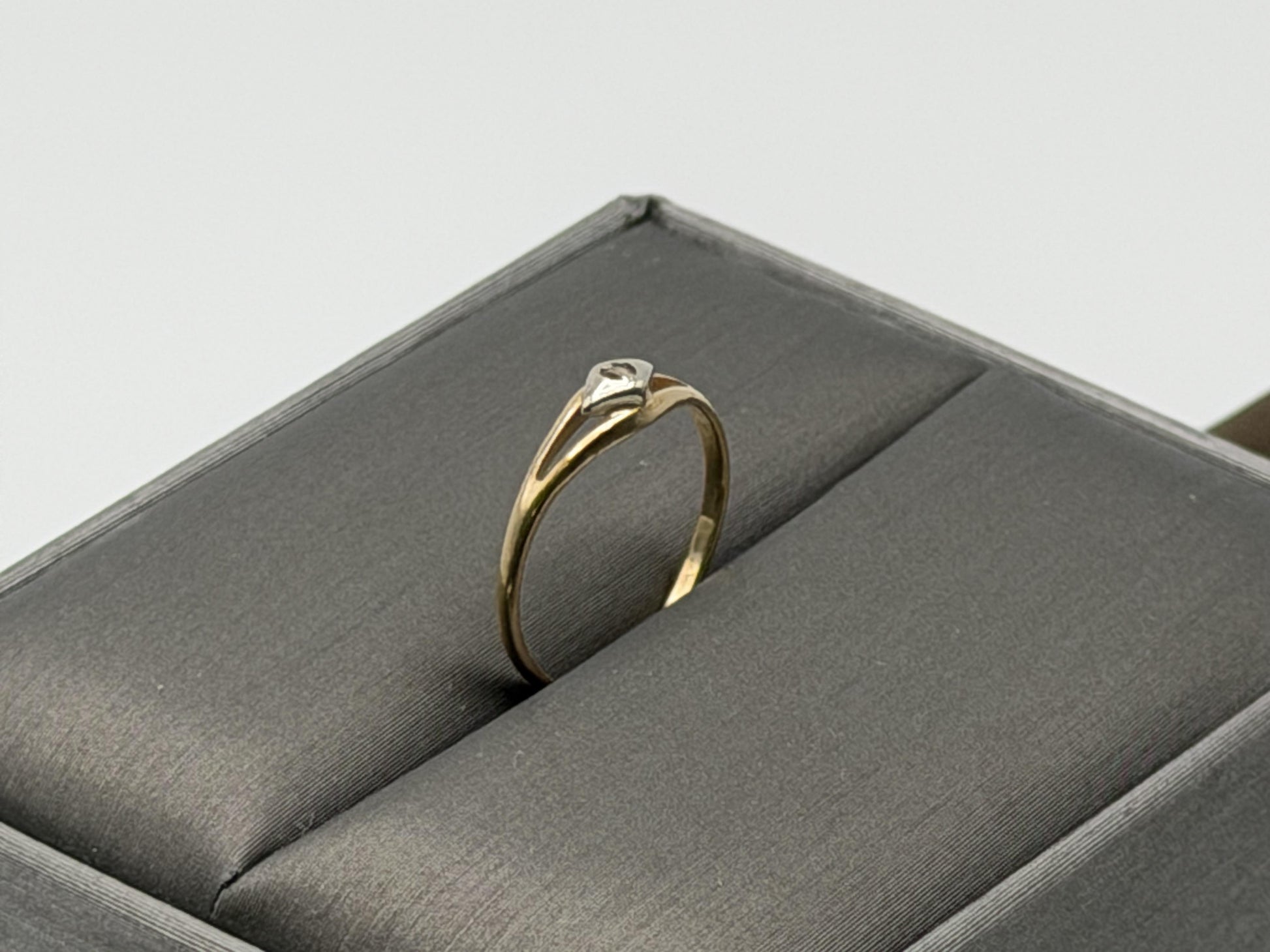 Yellow Gold 14k Diamond Vintage Child's Ring Pinky Signet Love Ring Toe