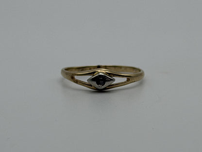 Yellow Gold 14k Diamond Vintage Child's Ring Pinky Signet Love Ring Toe