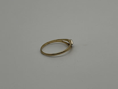 Yellow Gold 14k Diamond Vintage Child's Ring Pinky Signet Love Ring Toe