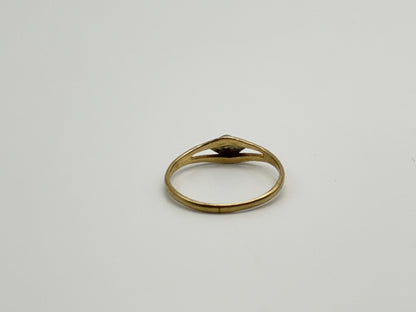 Yellow Gold 14k Diamond Vintage Child's Ring Pinky Signet Love Ring Toe