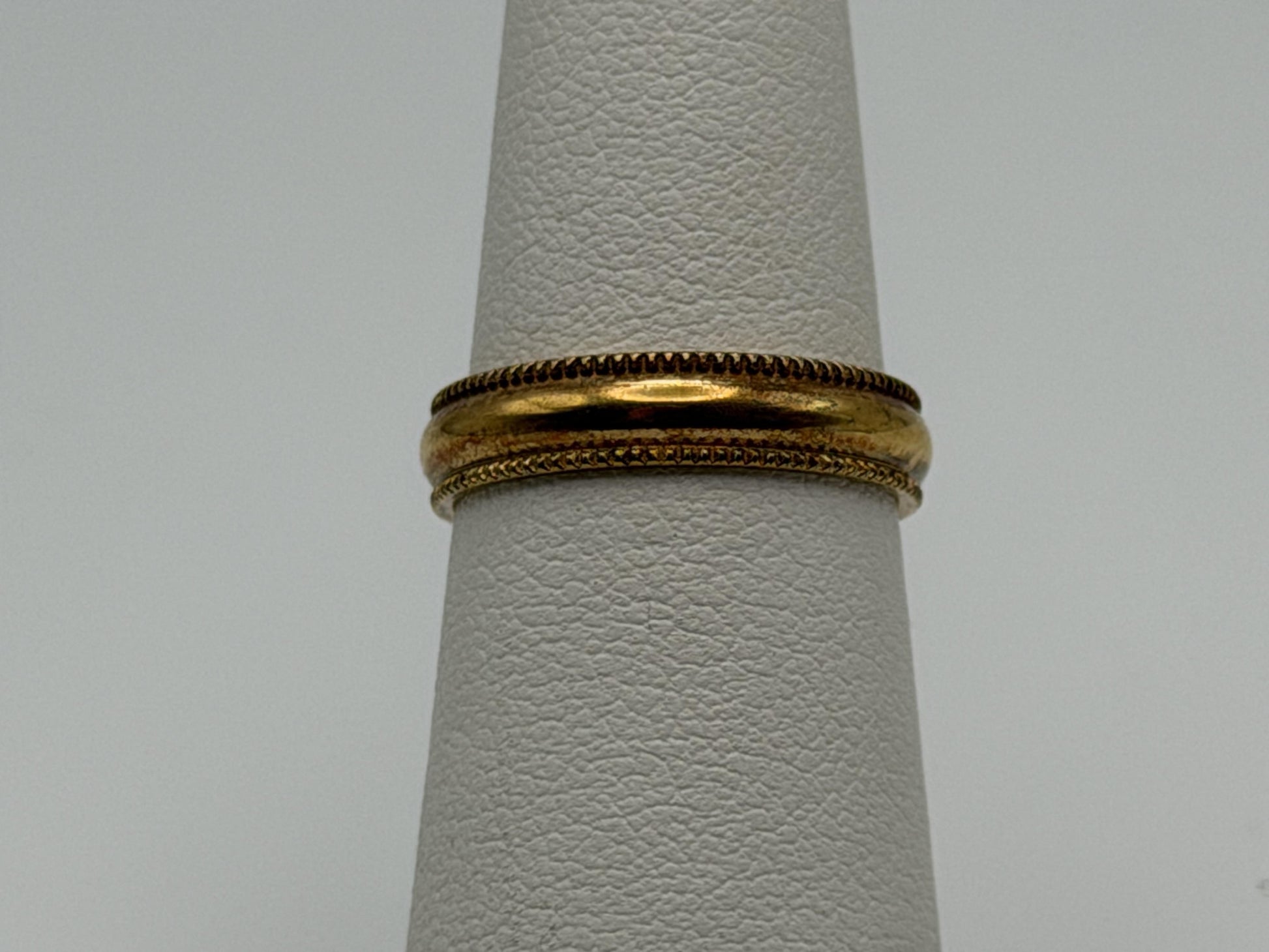 18k Gold Plated Miligrain Comfort Fit Wedding Band Minimalist Ring