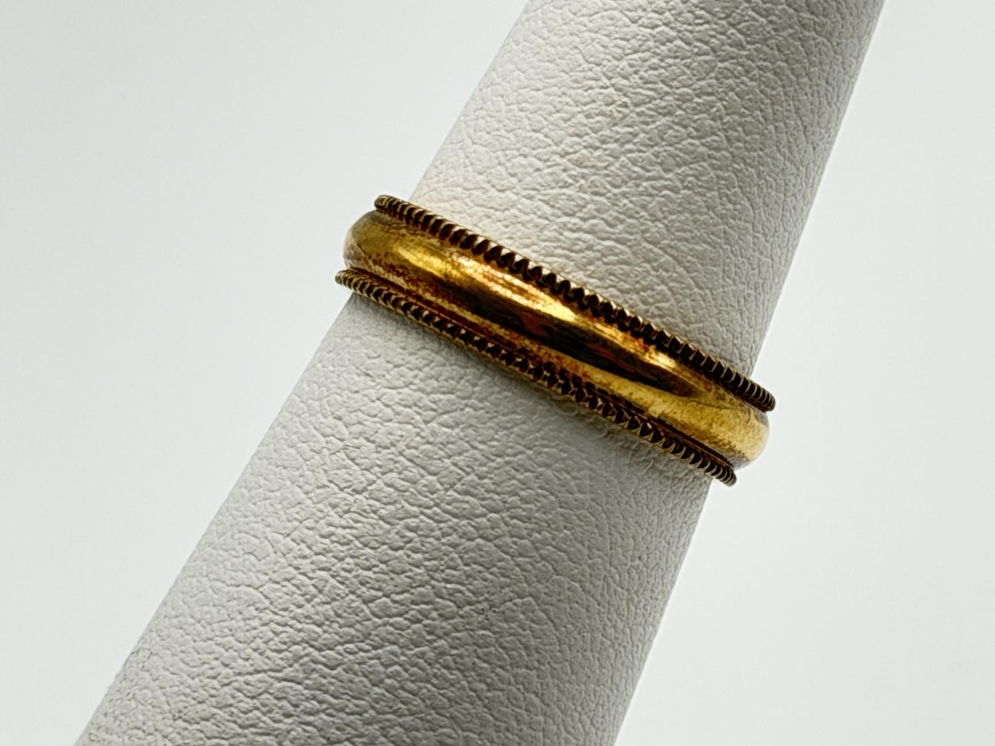 18k Gold Plated Miligrain Comfort Fit Wedding Band Minimalist Ring