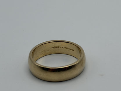 14k Heavy 5.8gr Solid Gold JR Wood Plain Comfort Fit Ring 5.5 mm Wedding Cigar