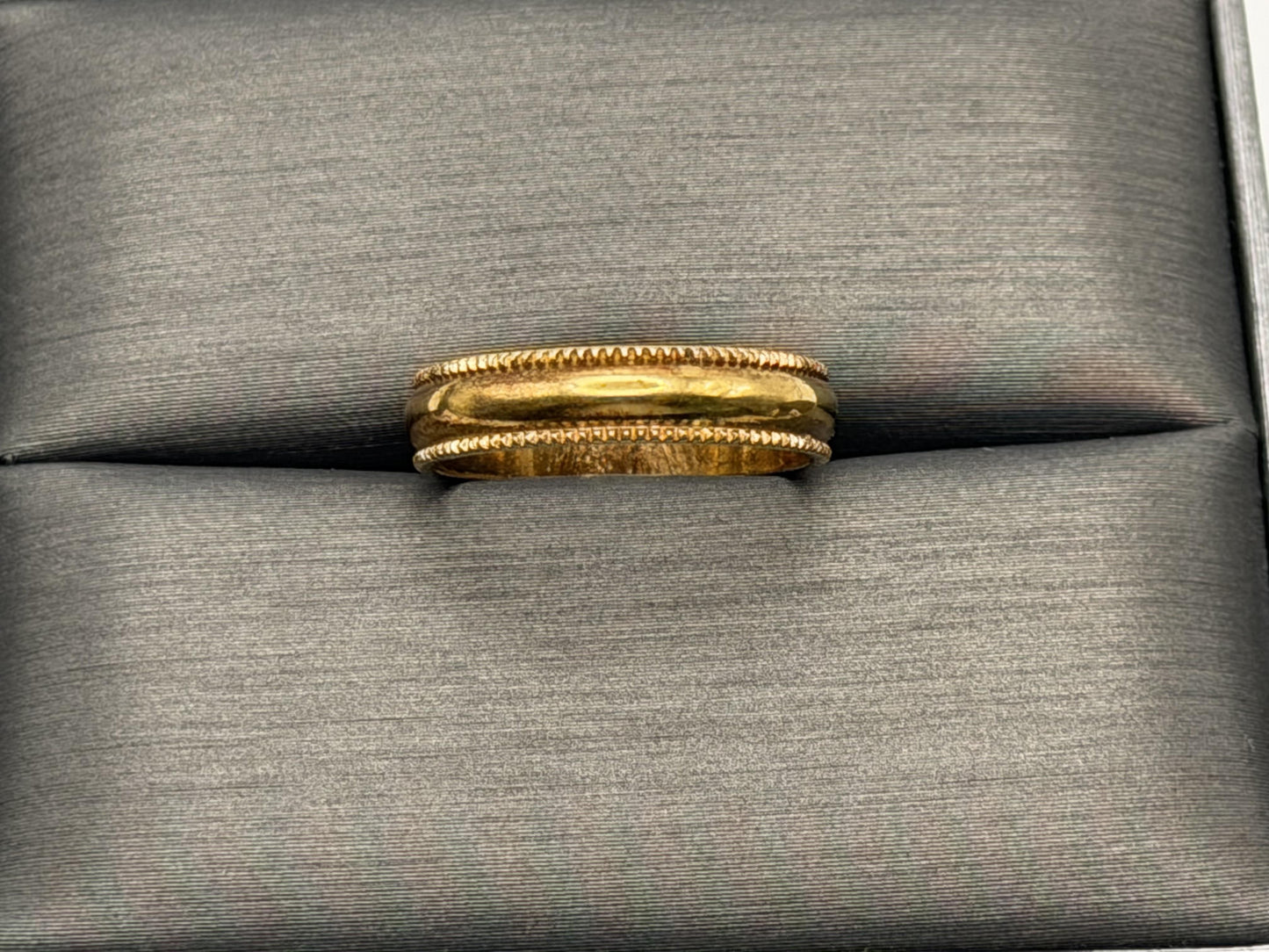 18k Gold Plated Miligrain Comfort Fit Wedding Band Minimalist Ring