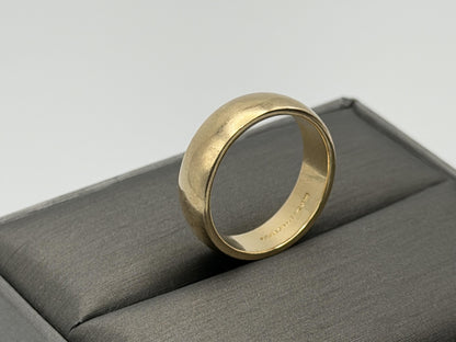 14k Heavy 5.8gr Solid Gold JR Wood Plain Comfort Fit Ring 5.5 mm Wedding Cigar