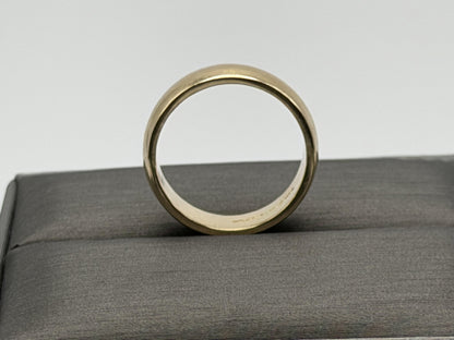 14k Heavy 5.8gr Solid Gold JR Wood Plain Comfort Fit Ring 5.5 mm Wedding Cigar