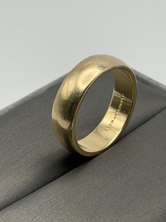 14k Heavy 5.8gr Solid Gold JR Wood Plain Comfort Fit Ring 5.5 mm Wedding Cigar