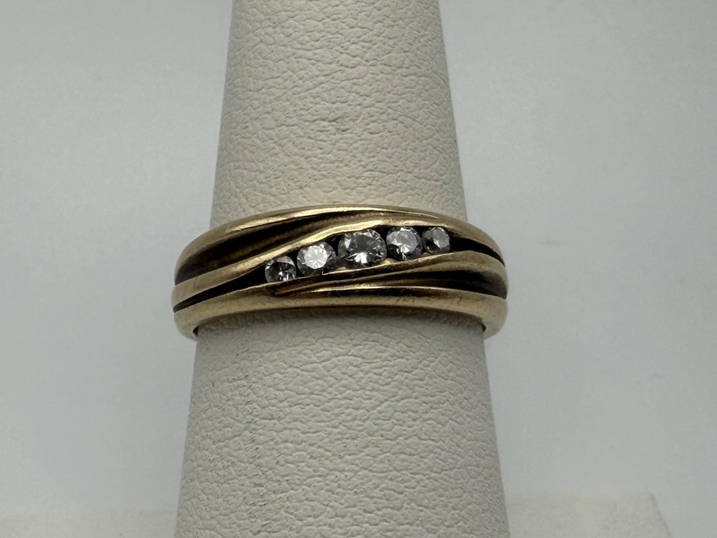 14k Yellow Gold Solid Gold Diamond Wedding Band Anniversary Ring