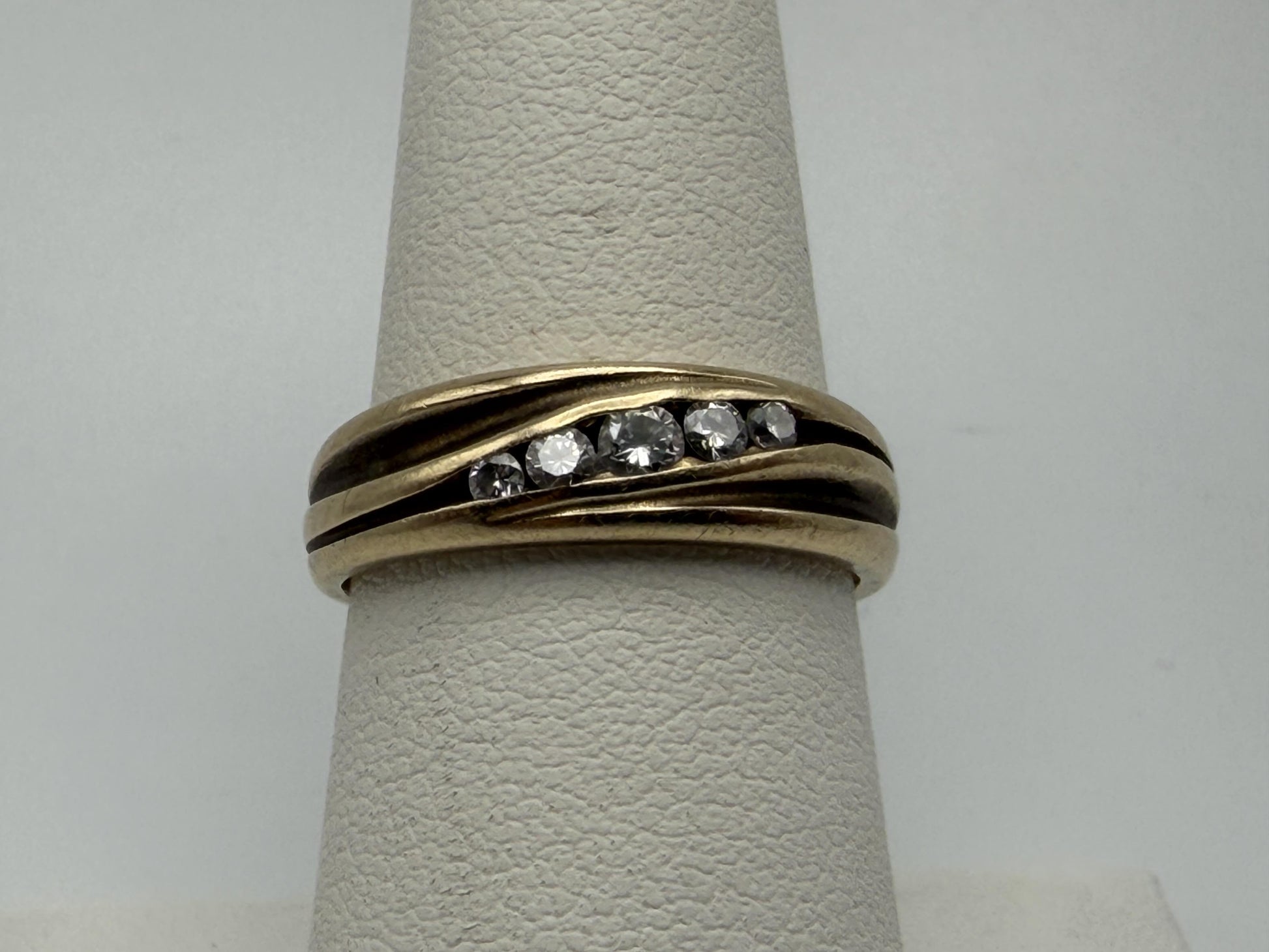 14k Yellow Gold Solid Gold Diamond Wedding Band Anniversary Ring