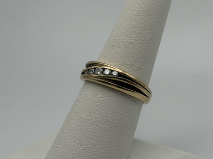 14k Yellow Gold Solid Gold Diamond Wedding Band Anniversary Ring