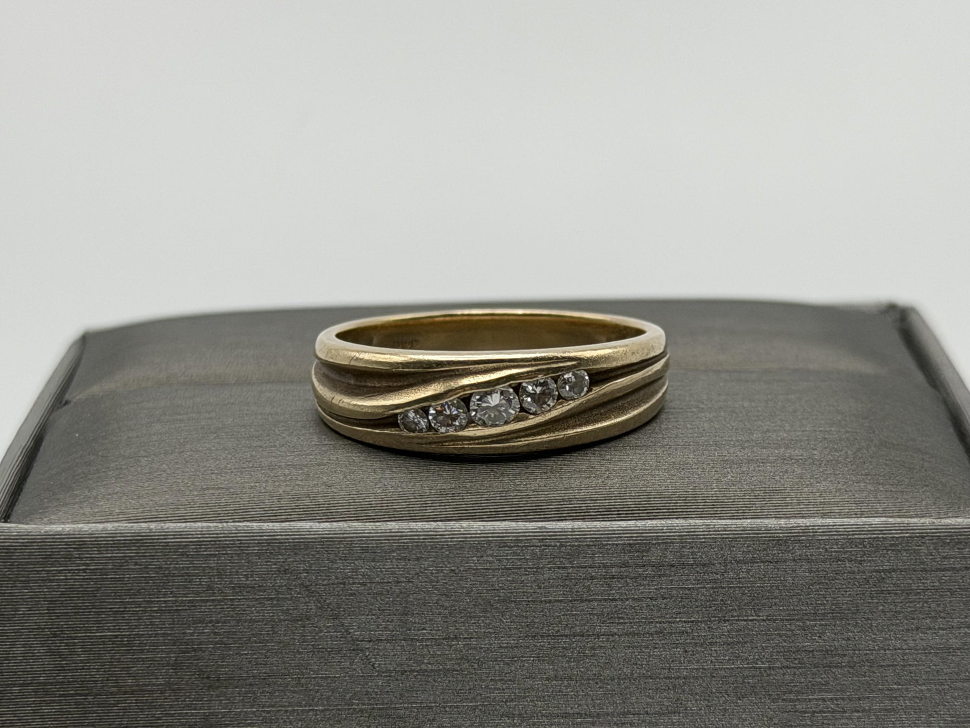 14k Yellow Gold Solid Gold Diamond Wedding Band Anniversary Ring
