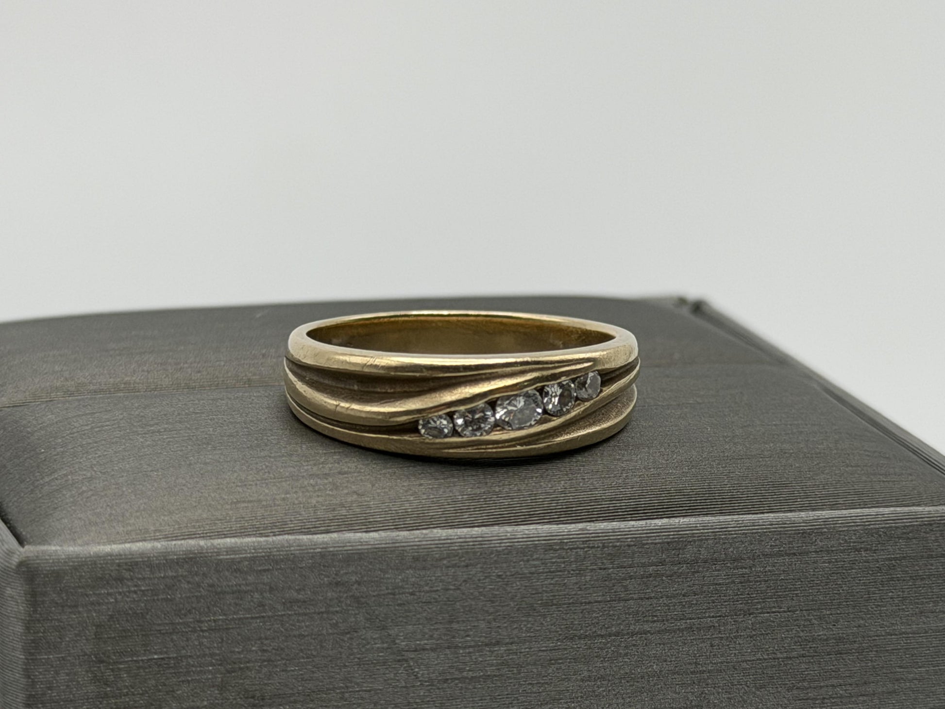 14k Yellow Gold Solid Gold Diamond Wedding Band Anniversary Ring