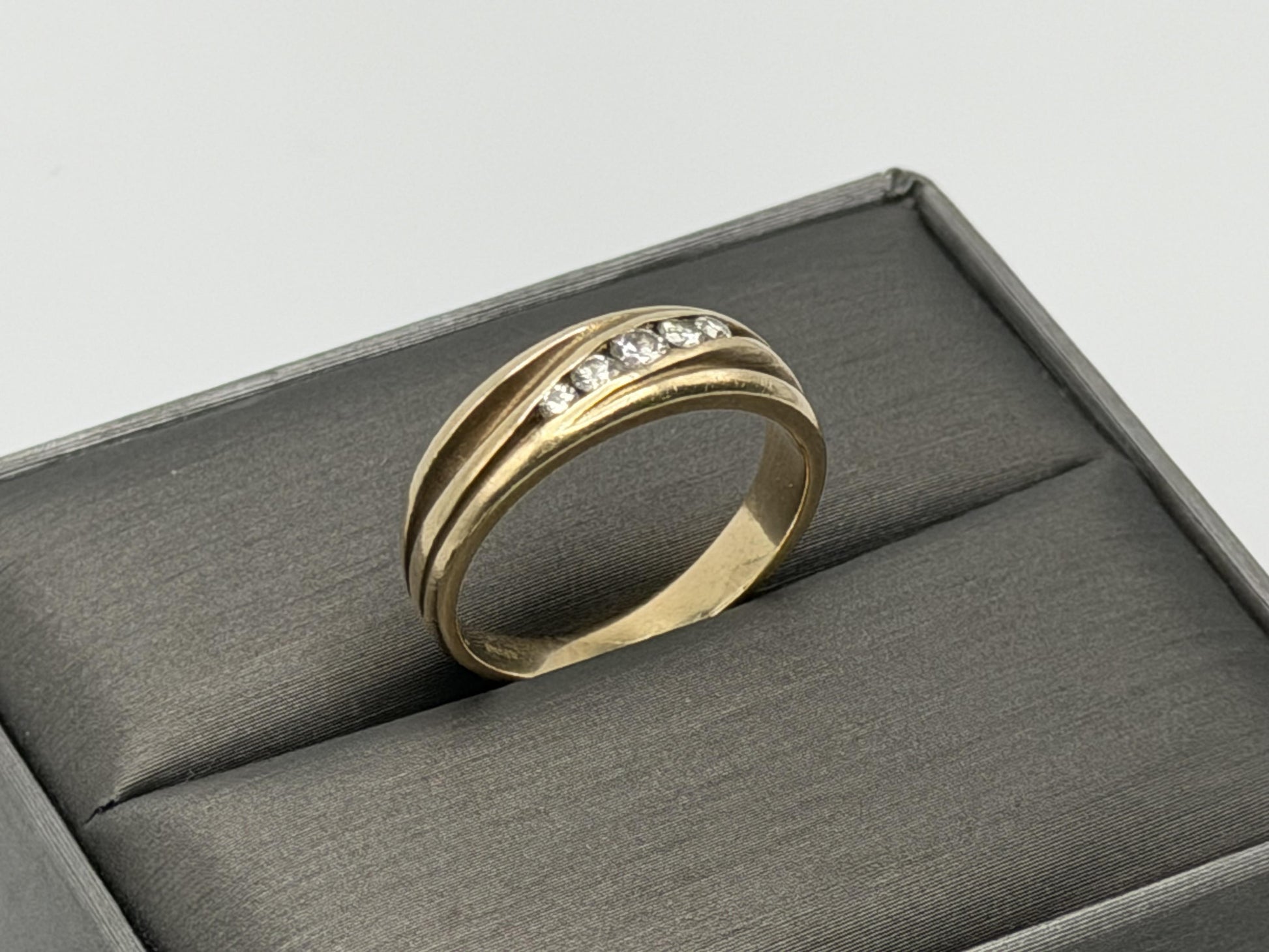 14k Yellow Gold Solid Gold Diamond Wedding Band Anniversary Ring