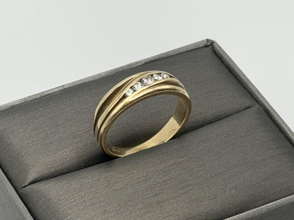 14k Yellow Gold Solid Gold Diamond Wedding Band Anniversary Ring