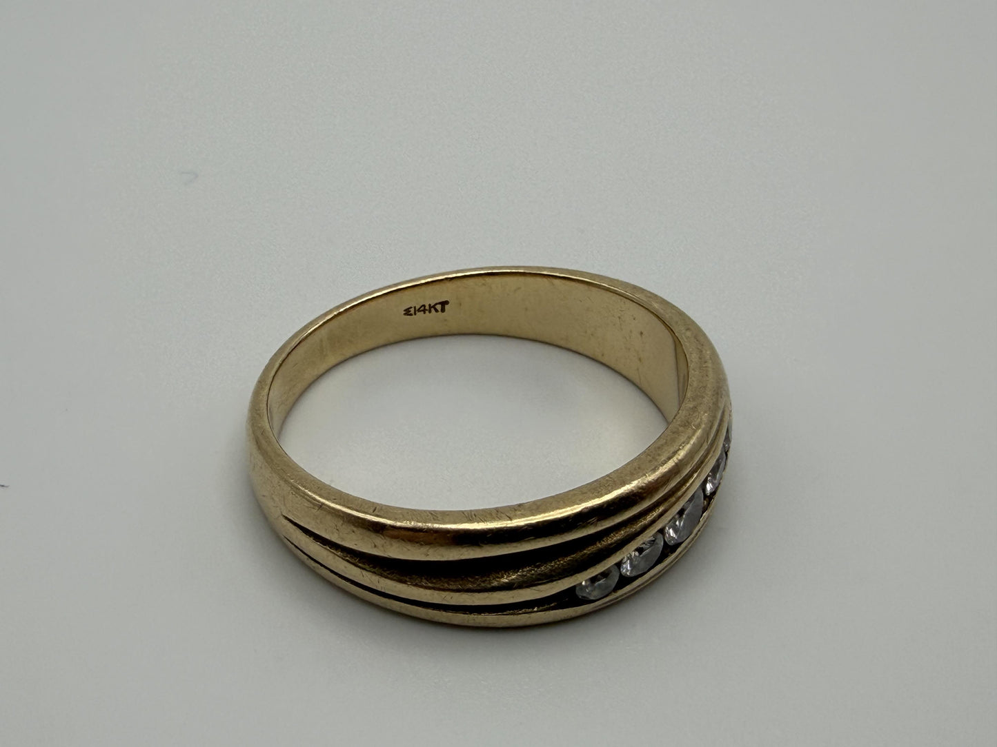 14k Yellow Gold Solid Gold Diamond Wedding Band Anniversary Ring