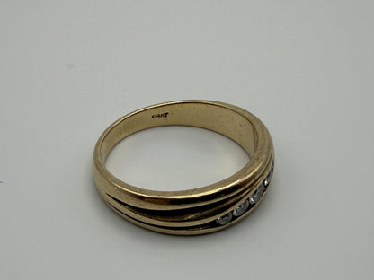 14k Yellow Gold Solid Gold Diamond Wedding Band Anniversary Ring
