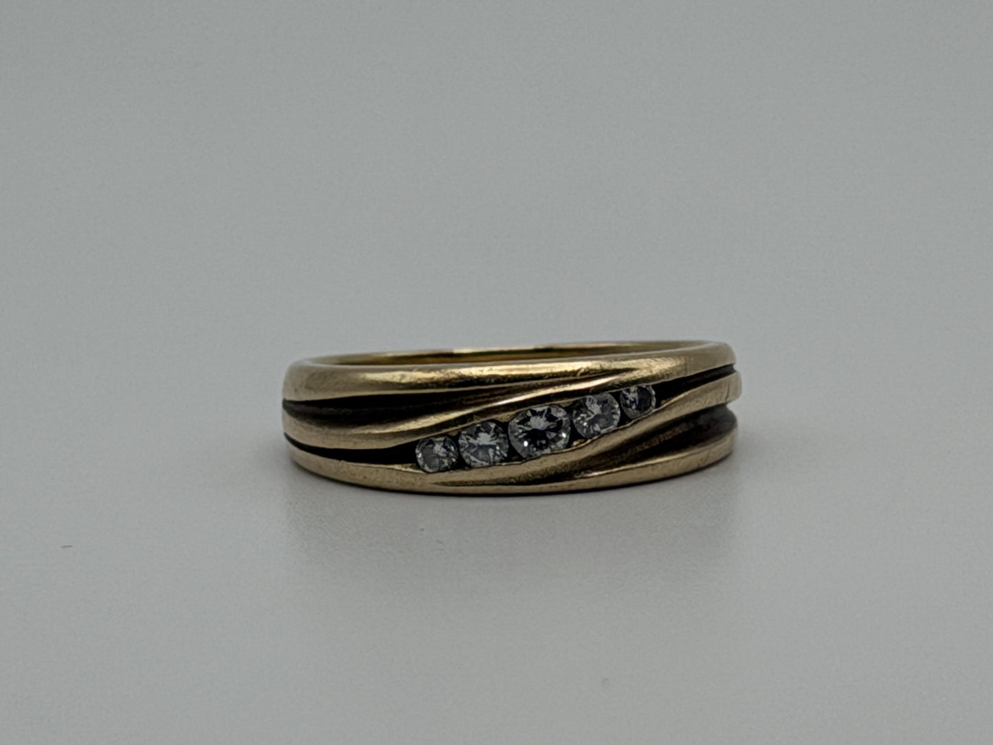 14k Yellow Gold Solid Gold Diamond Wedding Band Anniversary Ring