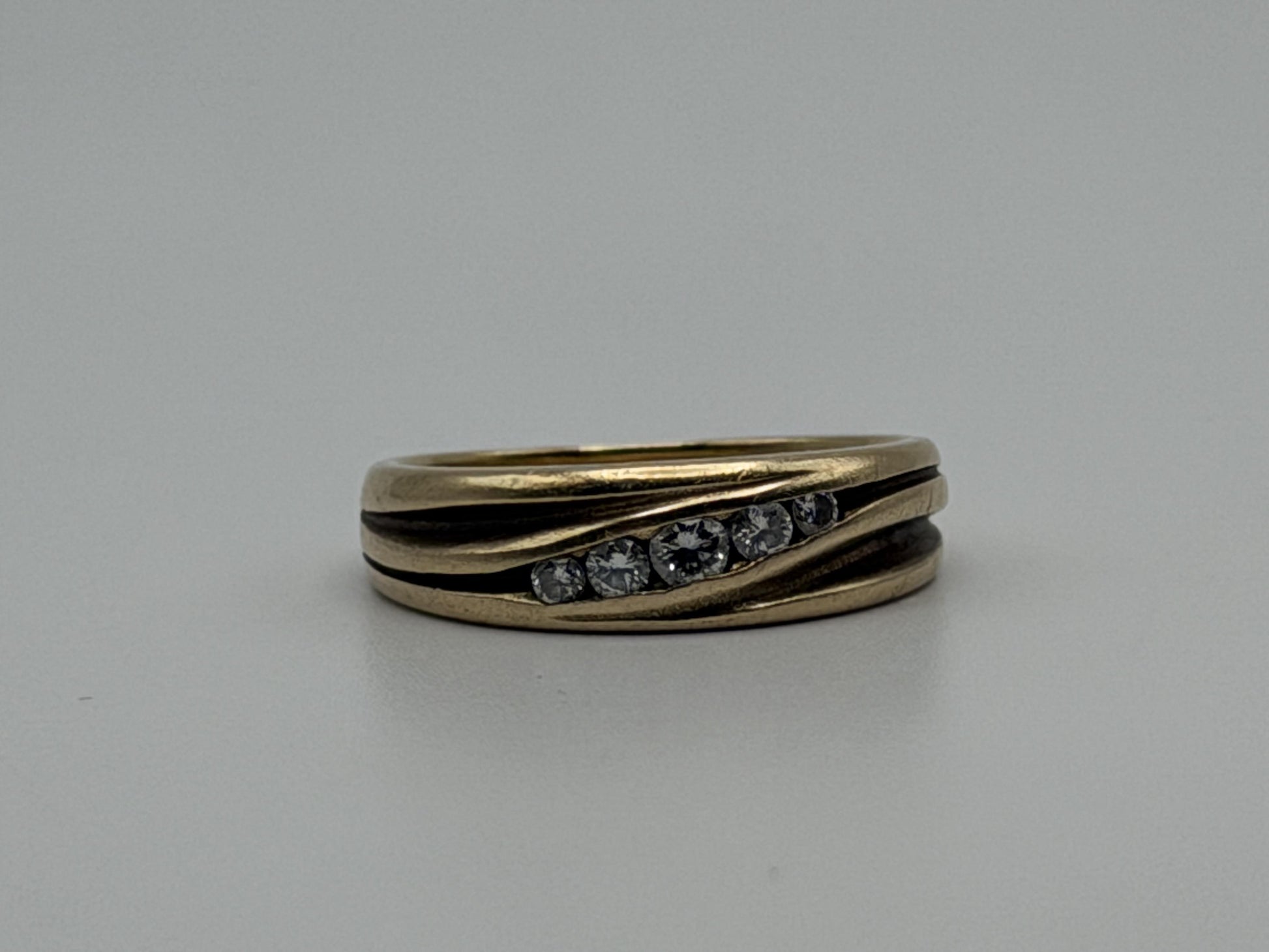 14k Yellow Gold Solid Gold Diamond Wedding Band Anniversary Ring
