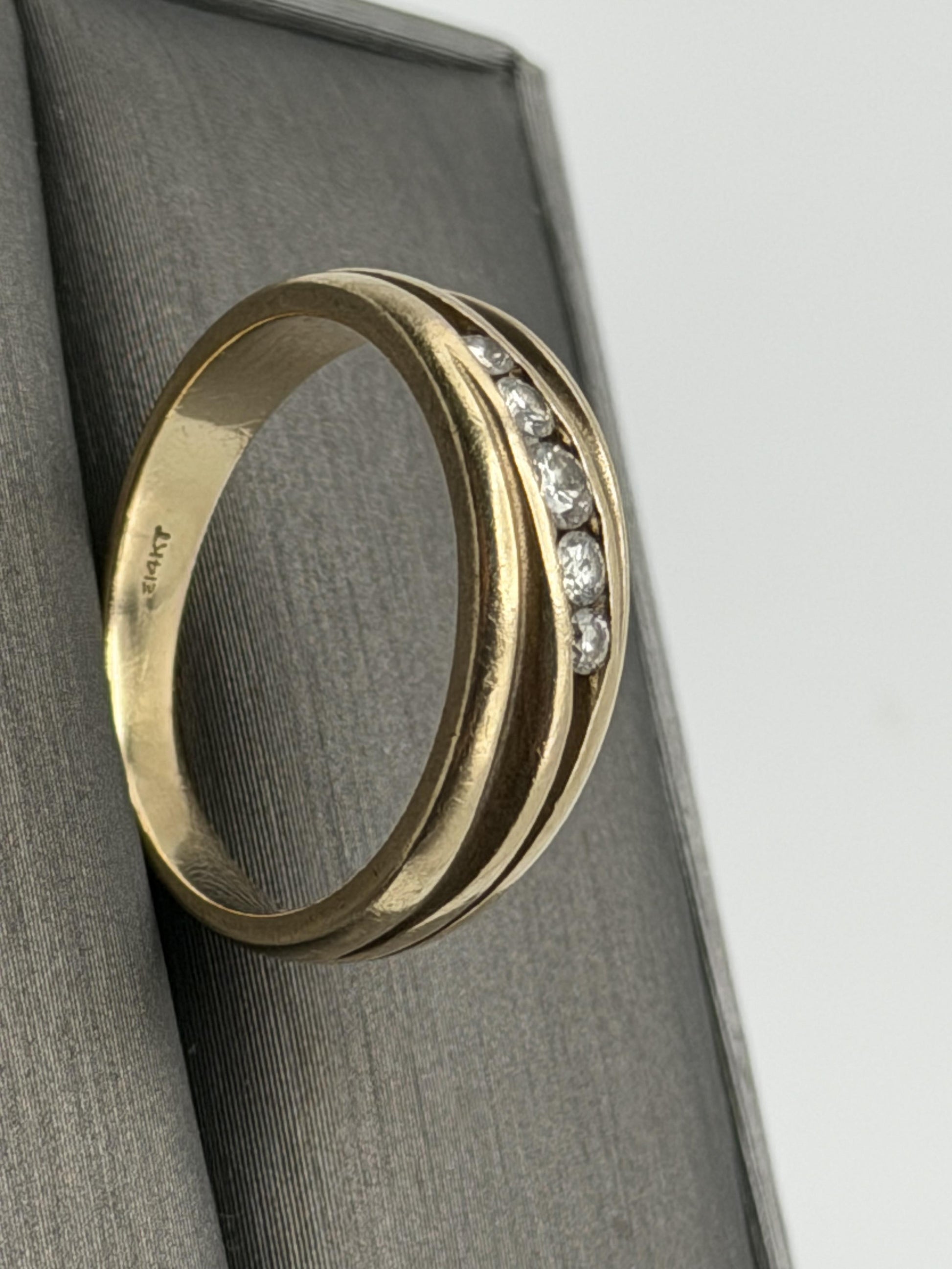 14k Yellow Gold Solid Gold Diamond Wedding Band Anniversary Ring