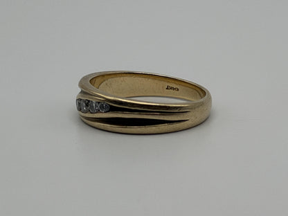 14k Yellow Gold Solid Gold Diamond Wedding Band Anniversary Ring