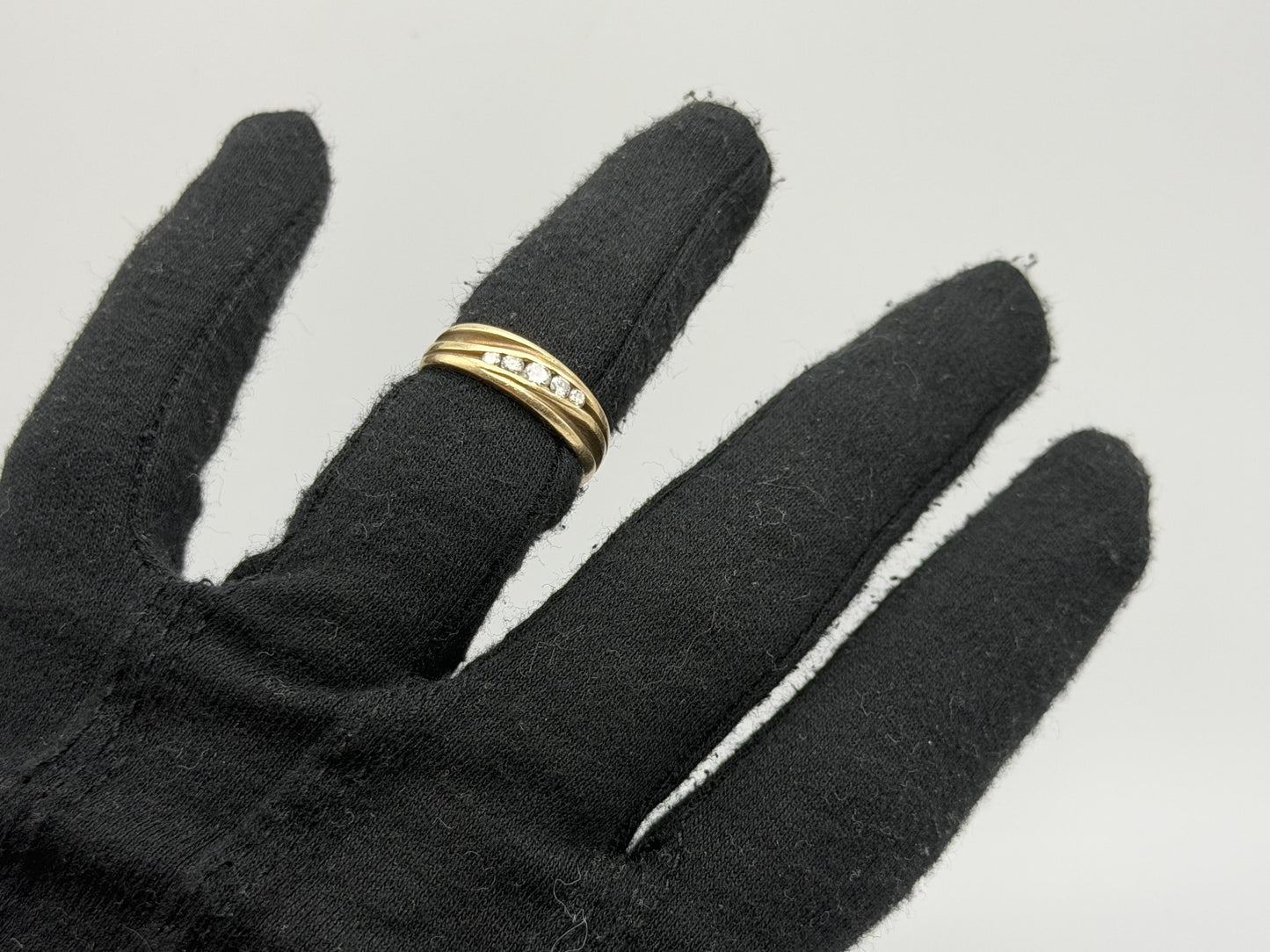 14k Yellow Gold Solid Gold Diamond Wedding Band Anniversary Ring