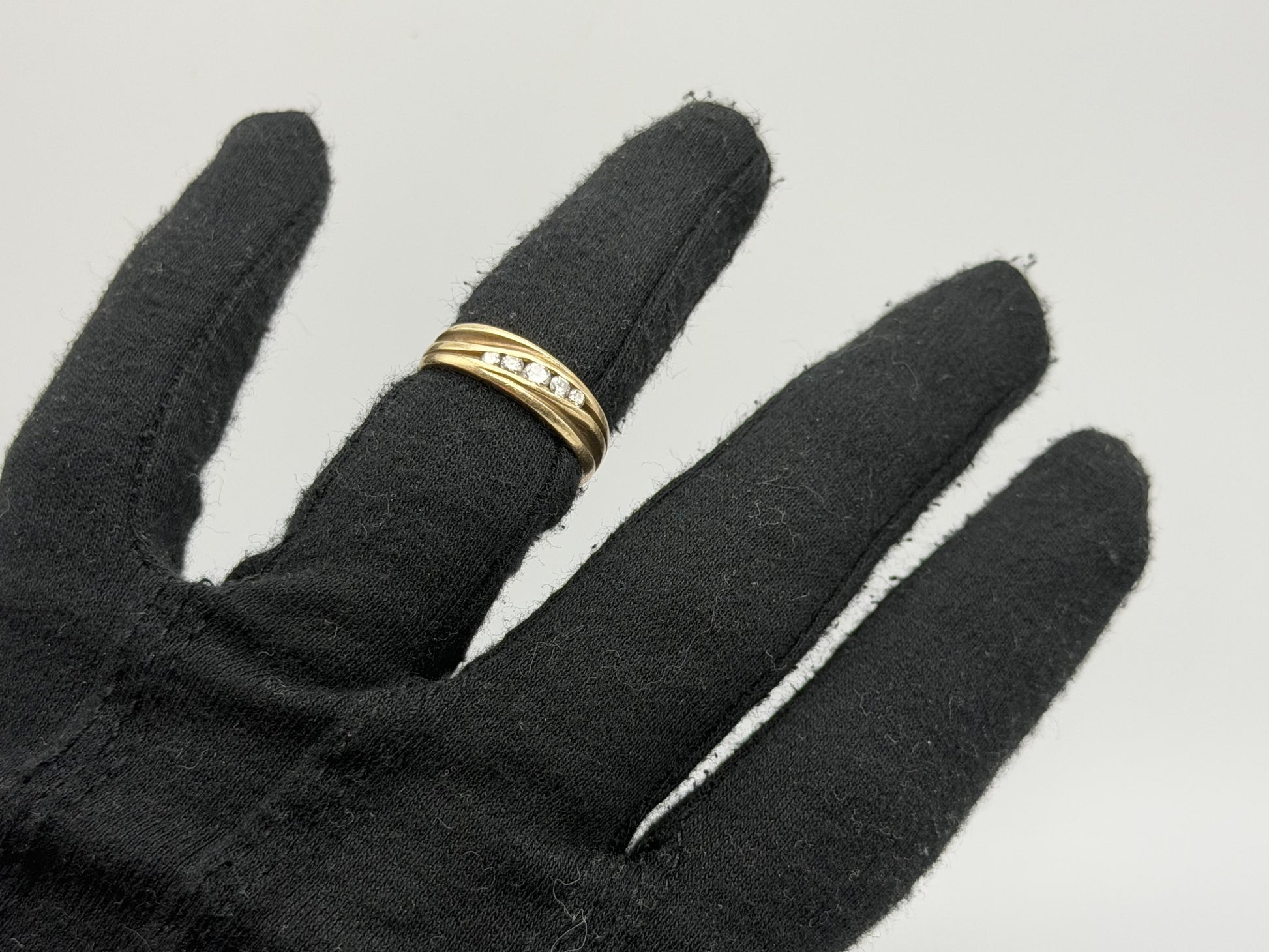 14k Yellow Gold Solid Gold Diamond Wedding Band Anniversary Ring