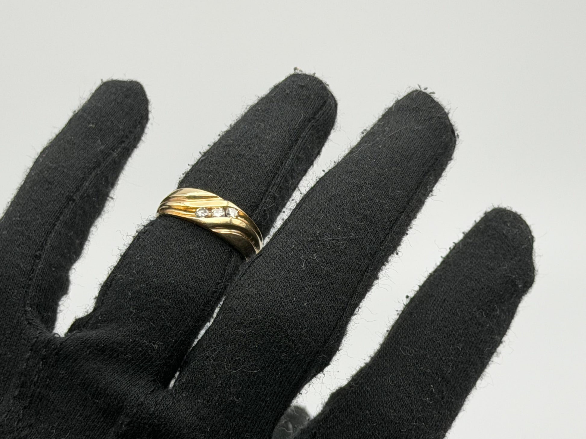 14k Yellow Gold JR Wood Solid Gold .25 ct Diamond 7mm Wedding Band Anniversary